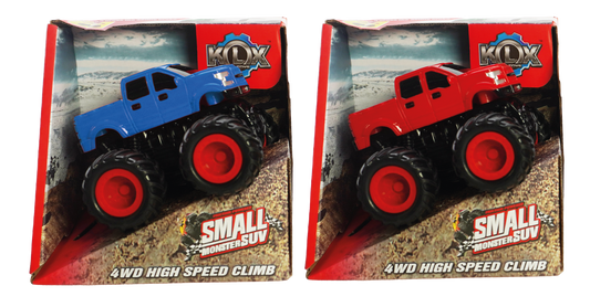 4 WD Small Monster SUV - Friction Powered Sin.Pun. Lajitelma