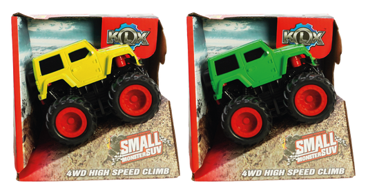 4 WD Small Monster SUV - Friction Powered Kelt.Vihr. Lajitelma