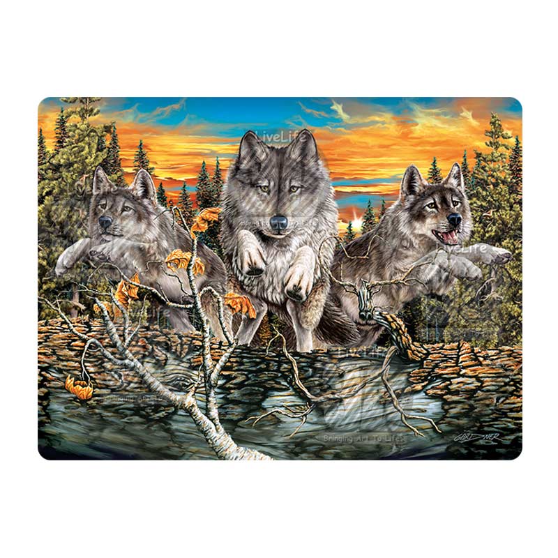 3D LiveLife Postcards - Jumping Wolves