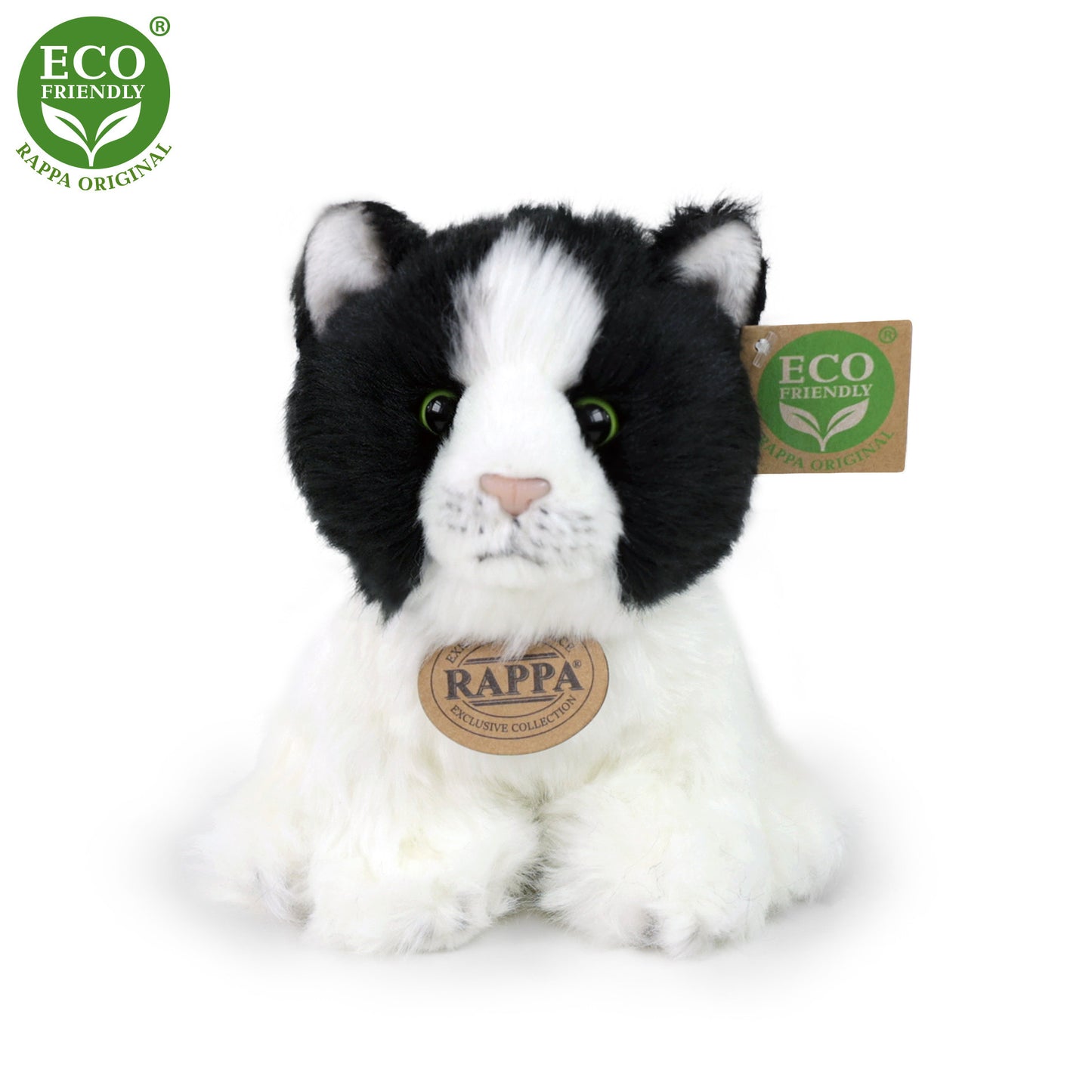 Plush black-white cat 17 cm