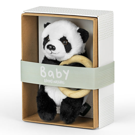 AN760 Panda Baby with Teething Ring 17cm