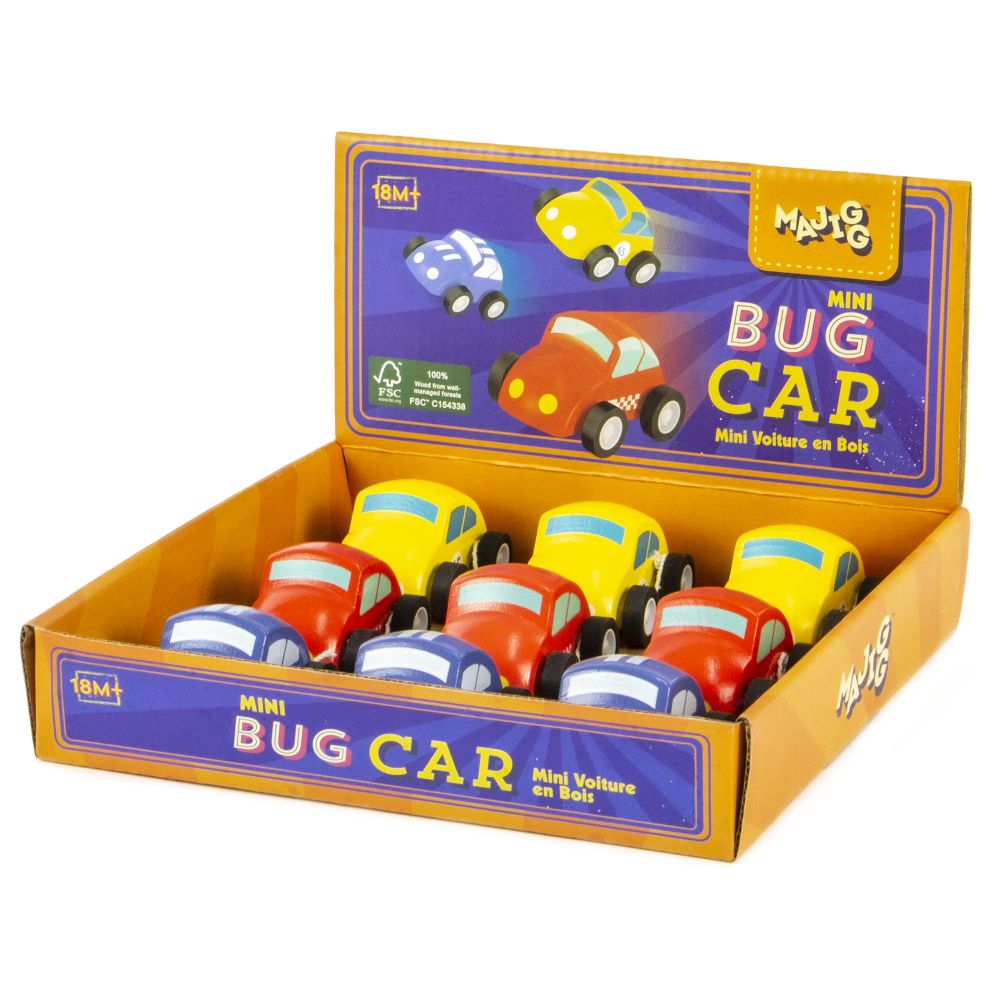 WD294F MAJIGG Wooden Mini Bug Car FSC – Happy Orange Oy