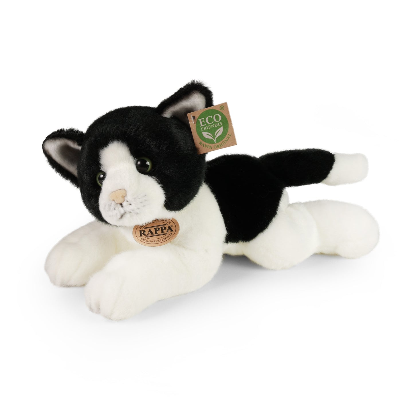 Plush white/black cat 30 cm