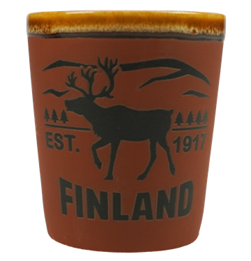 Rustiikkisnapsilasi Finland Punainen