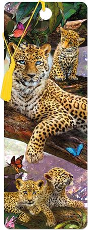 3D LiveLife Bookmarks - Treetop Leopards