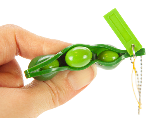 Fidget Squeezy Pea Pod Keychain