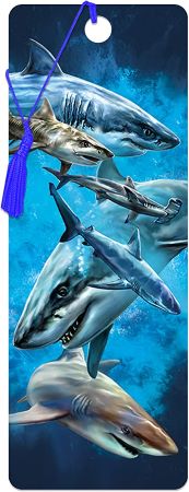 3D LiveLife Bookmarks - Shark Swim