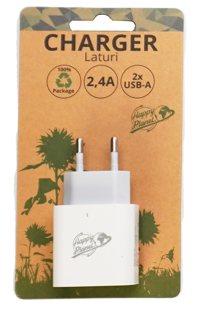 Seinälaturi 2x 5V 2.4A USB-A paikalla