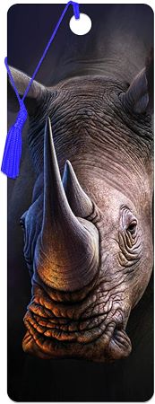 3D LiveLife Bookmarks - White Rhino