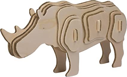 Eco 3D Wooden Puzzle - Rhino