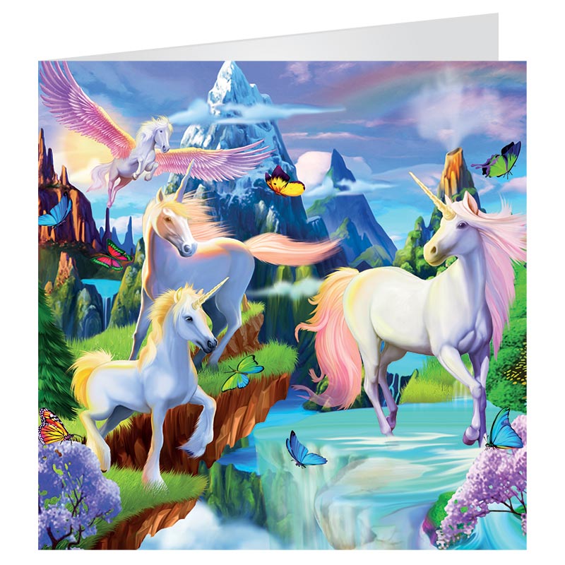 3D LiveLife Greetings Cards - Unicorn Bliss